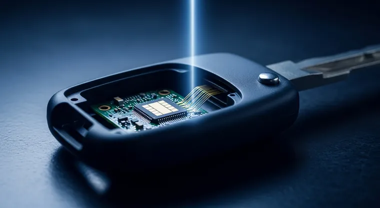 Transponder car key with chip